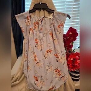 3/$15 LC Lauren Conrad Size XS Lavender Orange Floral Whimsical Fairycore Blouse